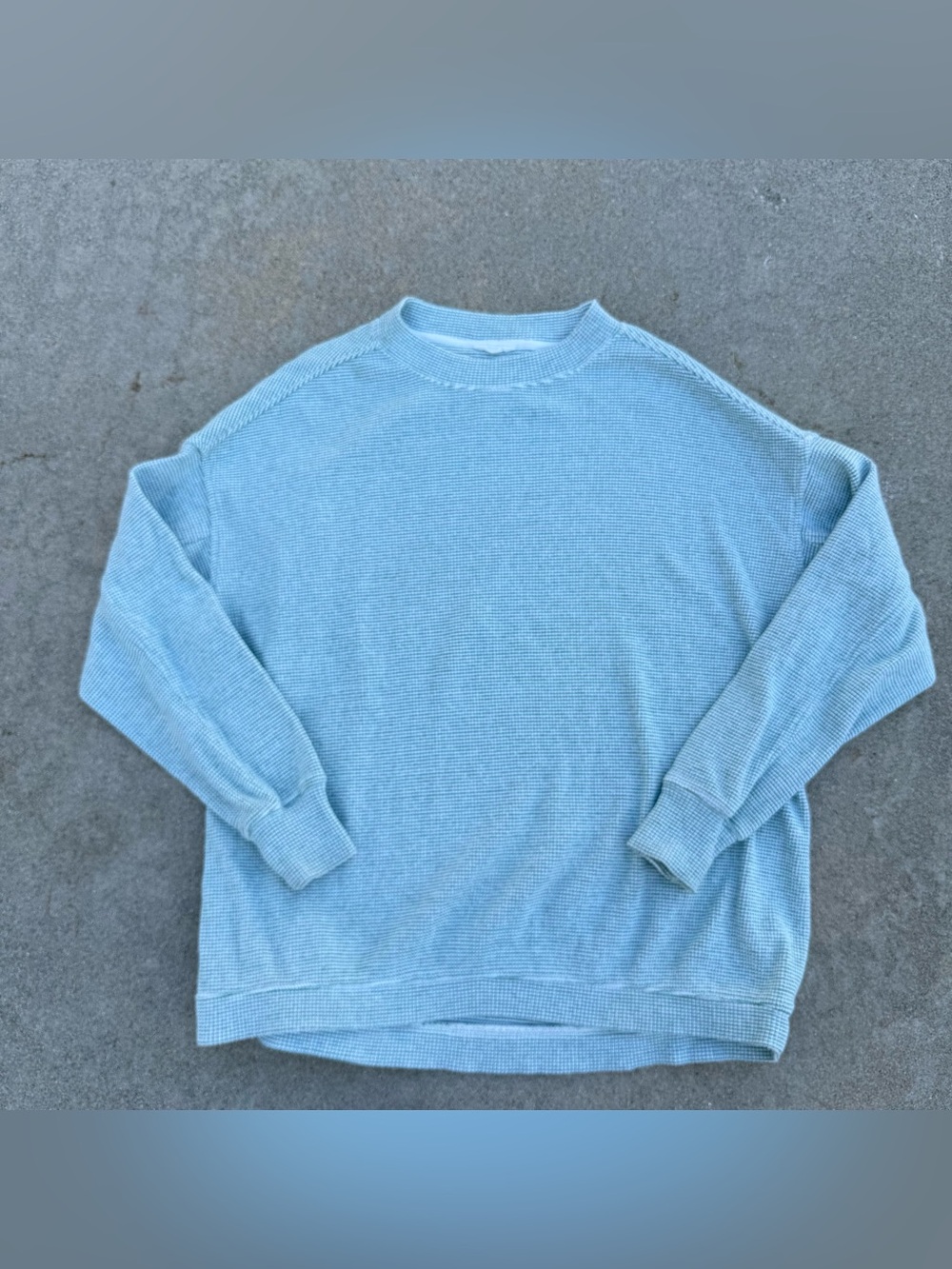 Aerie Women's Mint Crewneck Sweater in Light Green oversized waffle knit